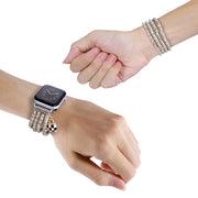 Multi-row Beads Watch Band For Apple Watch Ultra 49mm&Watch Ultra 2 49mm / Series 9&8&7 45mm / SE 3&SE 2&6&SE&5&4 44mm / 3&2&1 42mm(Vintage Barrel Beads)