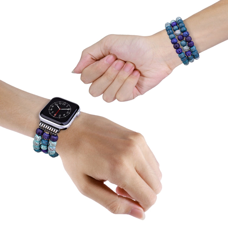 Simple Bodhi Beads Watch Band For Apple Watch Ultra 49mm&Watch Ultra 2 49mm / Series 9&8&7 45mm / SE 3&SE 2&6&SE&5&4 44mm / 3&2&1 42mm(Bodhi Blue)