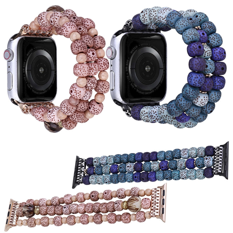 Simple Bodhi Beads Watch Band For Apple Watch Ultra 49mm&Watch Ultra 2 49mm / Series 9&8&7 45mm / SE 3&SE 2&6&SE&5&4 44mm / 3&2&1 42mm(Bodhi Blue)