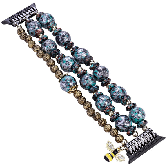 Rose Beads Watch Band For Apple Watch Ultra 49mm&Watch Ultra 2 49mm / Series 9&8&7 45mm / SE 3&SE 2&6&SE&5&4 44mm / 3&2&1 42mm(Rose Beads Bee)