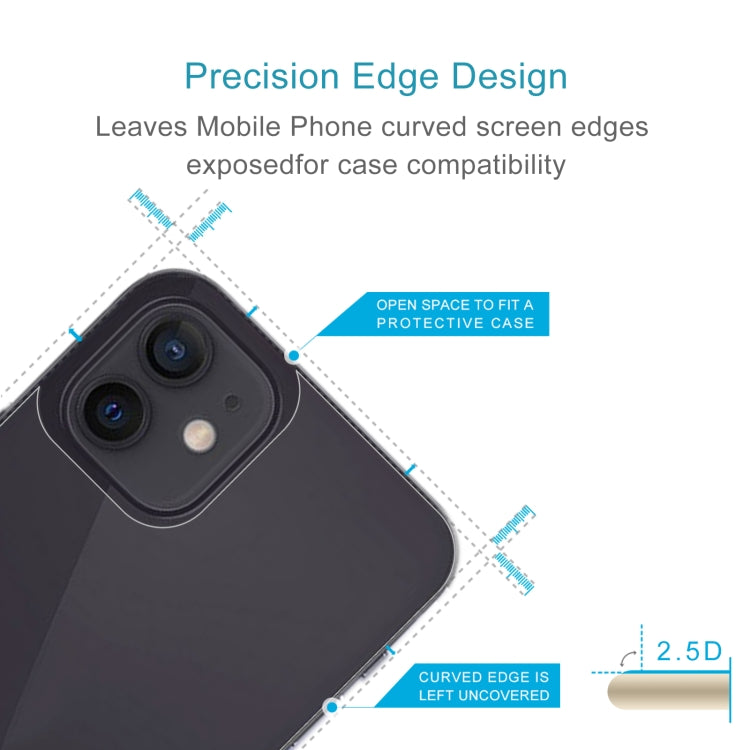 For iPhone 12 / 12 Pro 9H 2.5D Half-screen Transparent Back Tempered Glass Film