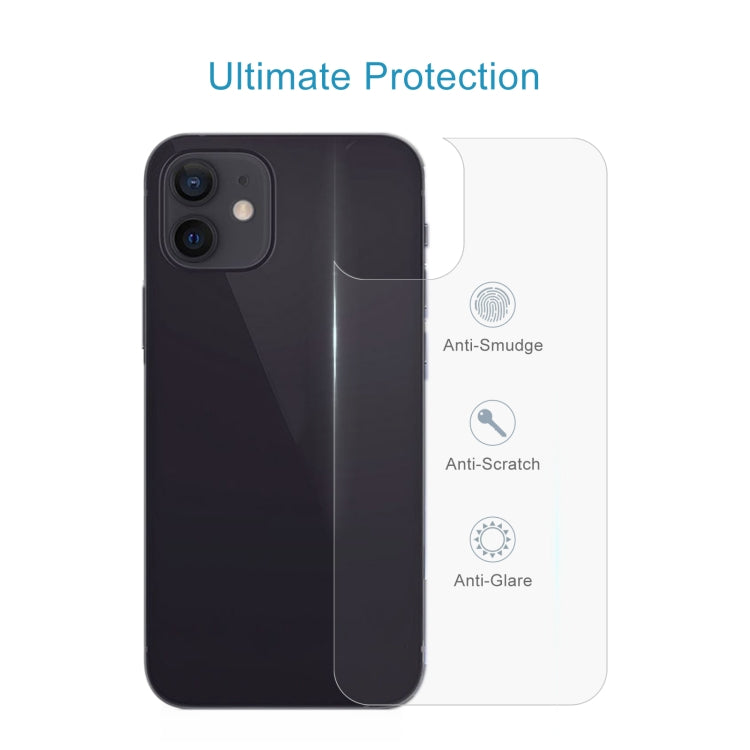 For iPhone 12 / 12 Pro 9H 2.5D Half-screen Transparent Back Tempered Glass Film