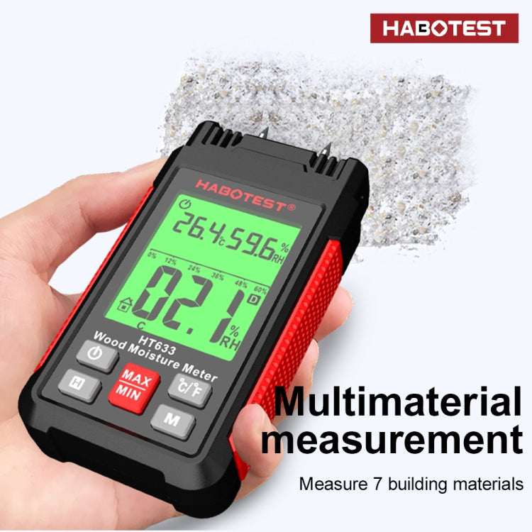 HABOTEST HT633 Portable Multifunctional Digital Display Wood Moisture Detector - PH & Moisture Meter by HABOTEST | Online Shopping South Africa | PMC TechLife | Buy Now Pay Later Mobicred