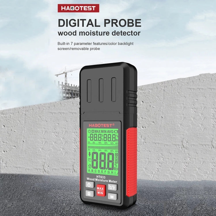 HABOTEST HT633 Portable Multifunctional Digital Display Wood Moisture Detector - PH & Moisture Meter by HABOTEST | Online Shopping South Africa | PMC TechLife | Buy Now Pay Later Mobicred