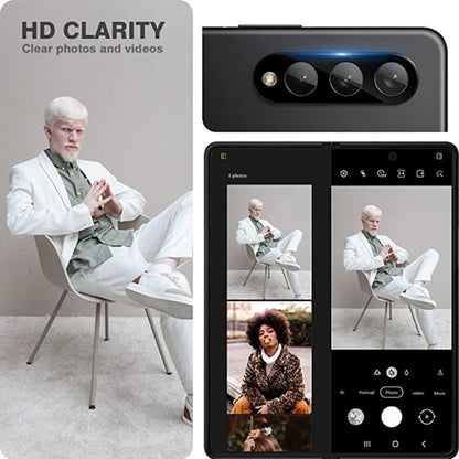 For Samsung Galaxy Z Fold3 5G Integrated Rear Camera Lens Tempered Glass Film(Black) - free shipping - PMC Jewellery - Order now!