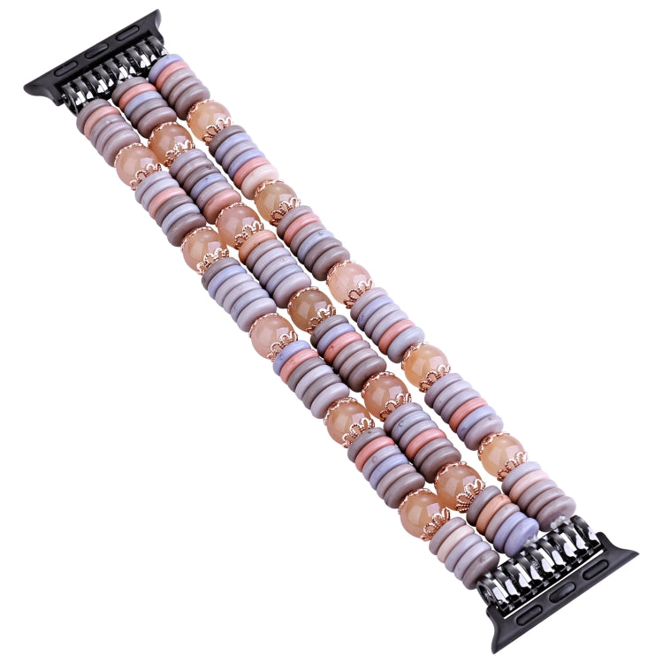 Pieces Beads Watch Band For Apple Watch Series 9&8&7 41mm / SE 3&SE 2&6&SE&5&4 40mm / 3&2&1 38mm(Light Coffee) - free shipping - PMC TechLife - Order now!