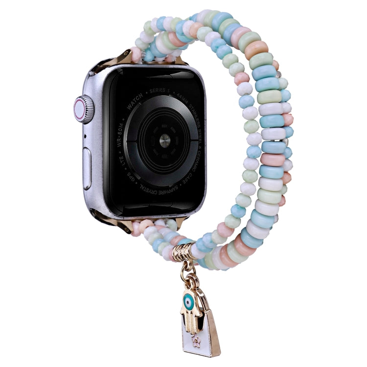 3-row Beads Watch Band For Apple Watch Ultra 49mm&Watch Ultra 2 49mm / Series 9&8&7 45mm / SE 3&SE 2&6&SE&5&4 44mm / 3&2&1 42mm(Pink) - free shipping - PMC TechLife - Order now!