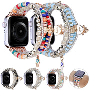 Forest Style Beads Watch Band For Apple Watch Ultra 49mm&Watch Ultra 2 49mm / Series 9&8&7 45mm / SE 3&SE 2&6&SE&5&4 44mm / 3&2&1 42mm(Pink)