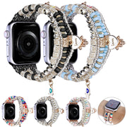 Forest Style Beads Watch Band For Apple Watch Series 9&8&7 41mm / SE 3&SE 2&6&SE&5&4 40mm / 3&2&1 38mm(White)