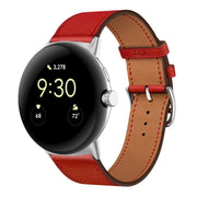 For Google Pixel Watch Genuine Leather Watch Band(Red)