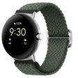 For Google Pixel Watch Buckle Nylon Braided Watch Band(Olive Green)