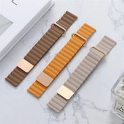 For Google Pixel Watch Reverse Buckle Magnetic Genuine Leather Watch Band(Ing Grass)