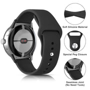 For Google Pixel Watch Solid Color Reverse Buckle Silicone Watch Band(Grey)