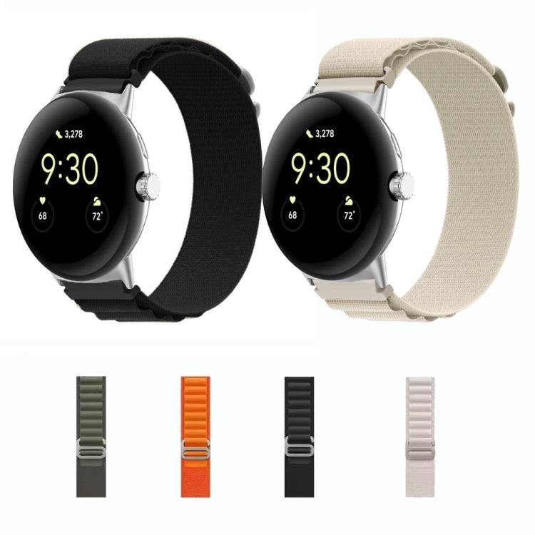 For Google Pixel Watch Nylon Loop Silver Connector Watch Band(Starlight Color) - free shipping - PMC TechLife - Order now!