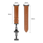 For Google Pixel Watch Butterfly Buckle Genuine Leather Watch Band(Silver White)