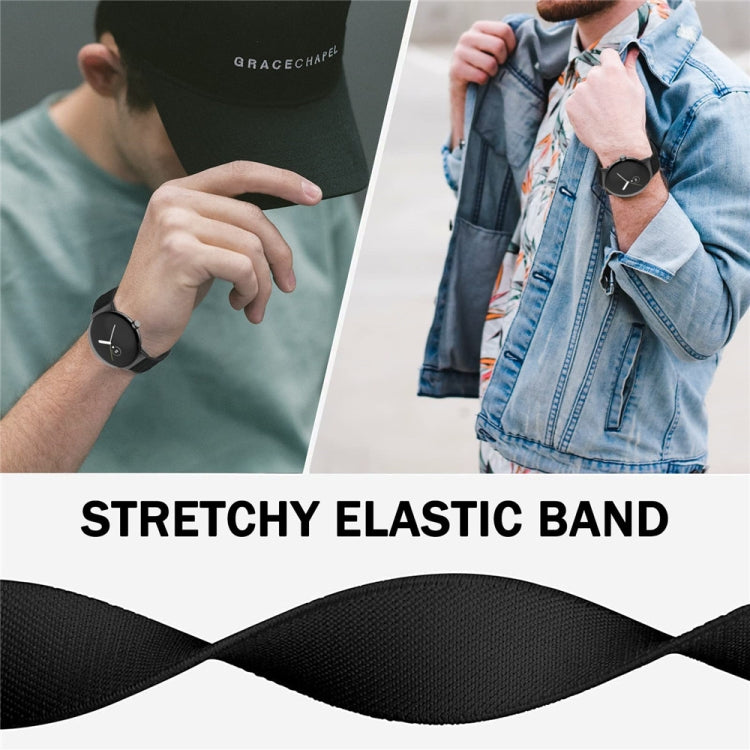 For Google Pixel Watch Three-ring Black Buckle Nylon Watch Band(Orange)