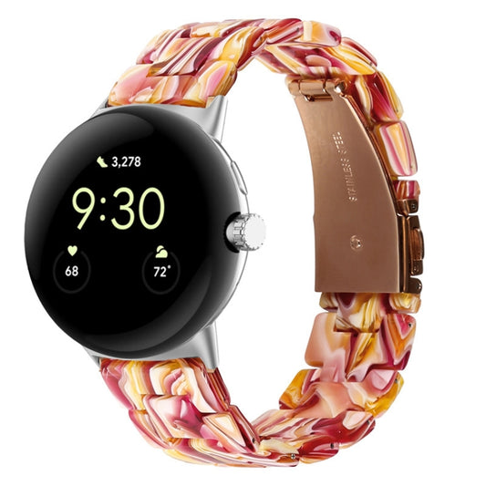 For Google Pixel Watch Three-beads Resin Watch Band(Face Red) - free shipping - PMC Jewellery - Order now!