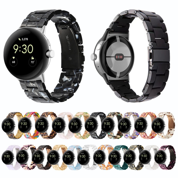 For Google Pixel Watch Three-beads Resin Watch Band(Face Red)