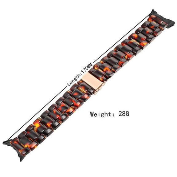For Google Pixel Watch Three-beads Resin Watch Band(Pearl White)