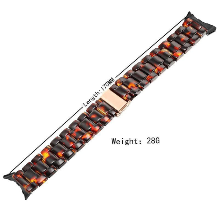 For Google Pixel Watch Three-beads Resin Watch Band(Pearl White)