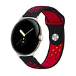 For Google Pixel Watch Two-color Reverse Buckle Silicone Watch Band(Black Red)
