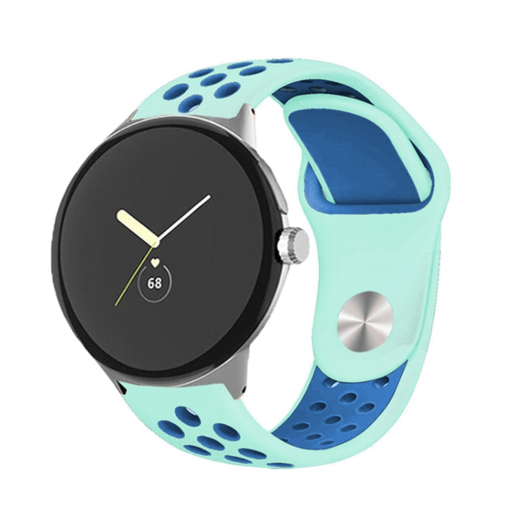 For Google Pixel Watch Two-color Reverse Buckle Silicone Watch Band(Green Blue) - free shipping - PMC TechLife - Order now!