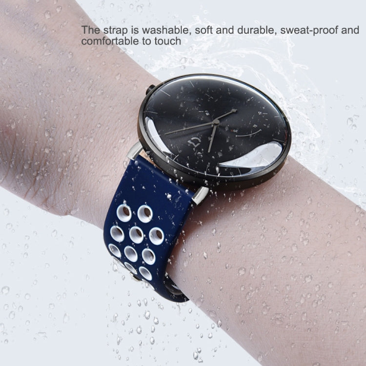 For Google Pixel Watch Two-color Reverse Buckle Silicone Watch Band(Black Purple)