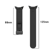 For Google Pixel Watch Solid-color Folding Buckle Silicone Watch Band(Black Blue)