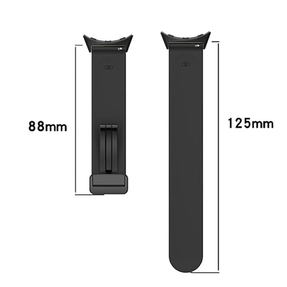 For Google Pixel Watch Solid-color Folding Buckle Silicone Watch Band(Black Blue)