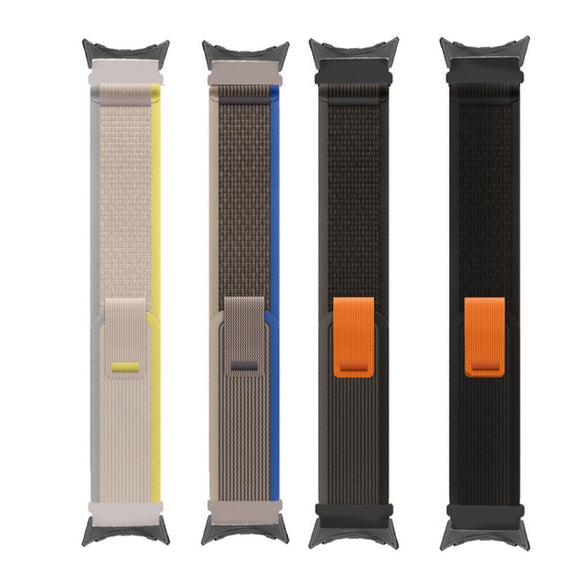 For Google Pixel Watch Loop Black Connector Nylon Watch Band(Black)
