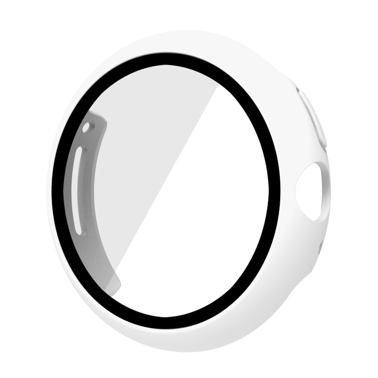 For Google Pixel Watch Frosted PC Frame Tempered Film Integrated Watch Protective Case(White) - free shipping - PMC TechLife - Order now!