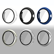 For Google Pixel Watch Frosted PC Frame Tempered Film Integrated Watch Protective Case(Starlight Silver)