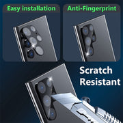 For Samsung Galaxy S22 Ultra 5G 2pcs 3D Curved Edge Full Screen Tempered Glass Film with 2pcs Lens Protector