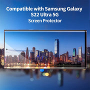 For Samsung Galaxy S22 Ultra 5G 2pcs 3D Curved Edge Full Screen Tempered Glass Film with 2pcs Lens Protector