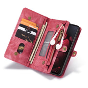 For Galaxy A71 CaseMe Detachable Multifunctional Horizontal Flip Leather Case, with Card Slot & Holder & Zipper Wallet & Photo Frame(Red)
