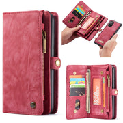 For Galaxy A71 CaseMe Detachable Multifunctional Horizontal Flip Leather Case, with Card Slot & Holder & Zipper Wallet & Photo Frame(Red)