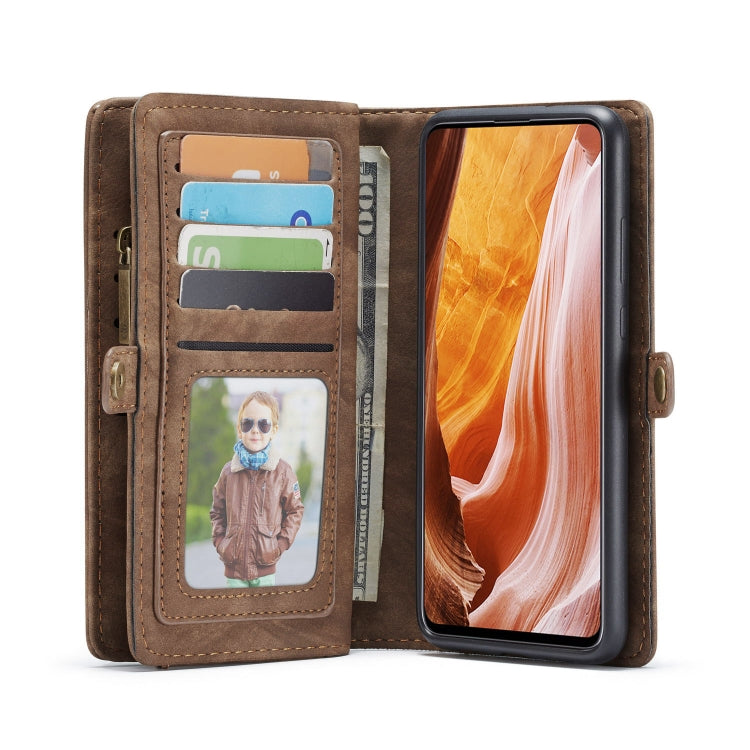 For Galaxy A71 CaseMe Detachable Multifunctional Horizontal Flip Leather Case, with Card Slot & Holder & Zipper Wallet & Photo Frame(Brown) - Galaxy Phone Cases by CaseMe | Online Shopping South Africa | PMC TechLife | Buy Now Pay Later Mobicred