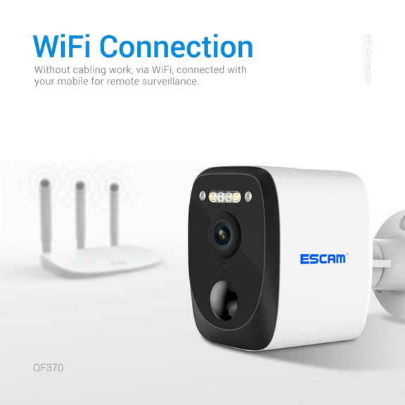 ESCAM QF370 3MP Cloud Storage PT WIFI Solar Panel IP Camera with PIR Alarm Support Night Vision & Two Way Audio