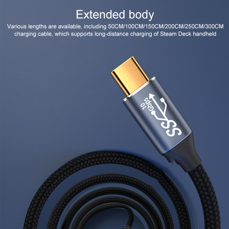 For Steam Deck Gen 100W USB-C/Type-C Male to USB-C/Type-C Female Stereo Curved Extension Cable, Length:3m - Other Accessories by PMC Jewellery | Online Shopping South Africa | PMC Jewellery | Buy Now Pay Later Mobicred