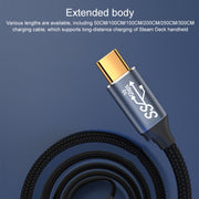 For Steam Deck Gen 100W USB-C/Type-C Male to USB-C/Type-C Female Stereo Curved Extension Cable, Length:3m
