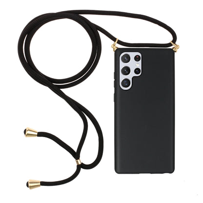 For Samsung Galaxy S23 Ultra 5G Wheat Straw Material + TPU Protective Case with Lanyard(Black) - free shipping - PMC Jewellery - Order now!