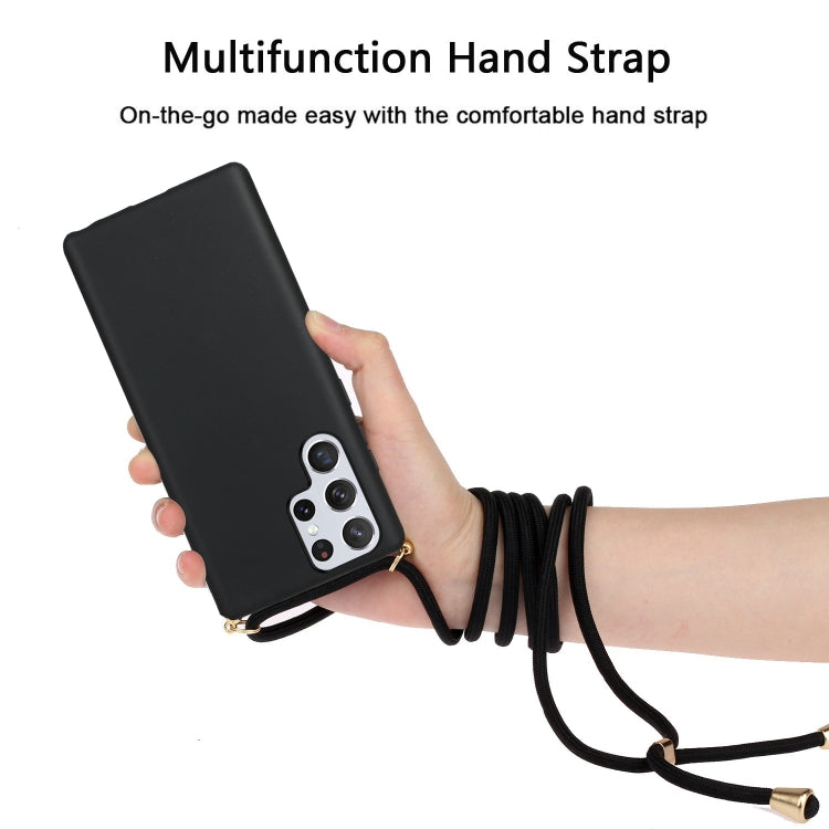 For Samsung Galaxy S23 Ultra 5G Wheat Straw Material + TPU Protective Case with Lanyard(Black) - free shipping - PMC Jewellery - Order now!