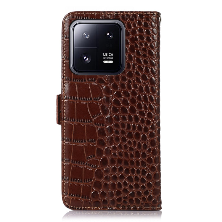 For Xiaomi 13 Pro Crocodile Top Layer Cowhide Leather Phone Case(Brown) - 13 Pro Cases by PMC TechLife | Online Shopping South Africa | PMC TechLife