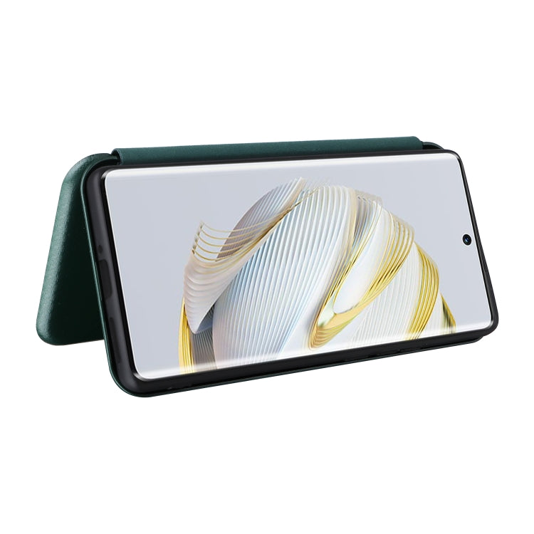 For Huawei nova 10 Carbon Fiber Texture Flip Leather Phone Case(Green) - free shipping - PMC TechLife - Order now!