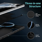 For Samsung Galaxy S23 Ultra 5G MagSafe Magnetic Liquid Silicone Phone Case(Black)