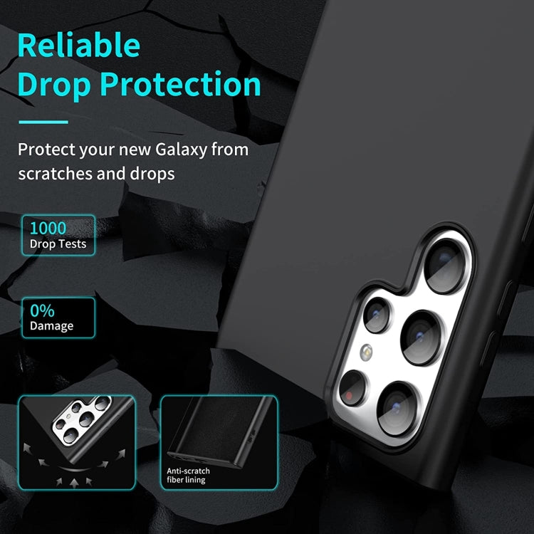 For Samsung Galaxy S23 Ultra 5G MagSafe Magnetic Liquid Silicone Phone Case(Black)