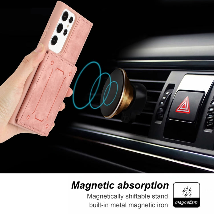 For Samsung Galaxy S21 Ultra 5G Dream Magnetic Back Cover Card Wallet Phone Case(Pink) - free shipping - PMC TechLife - Order now!
