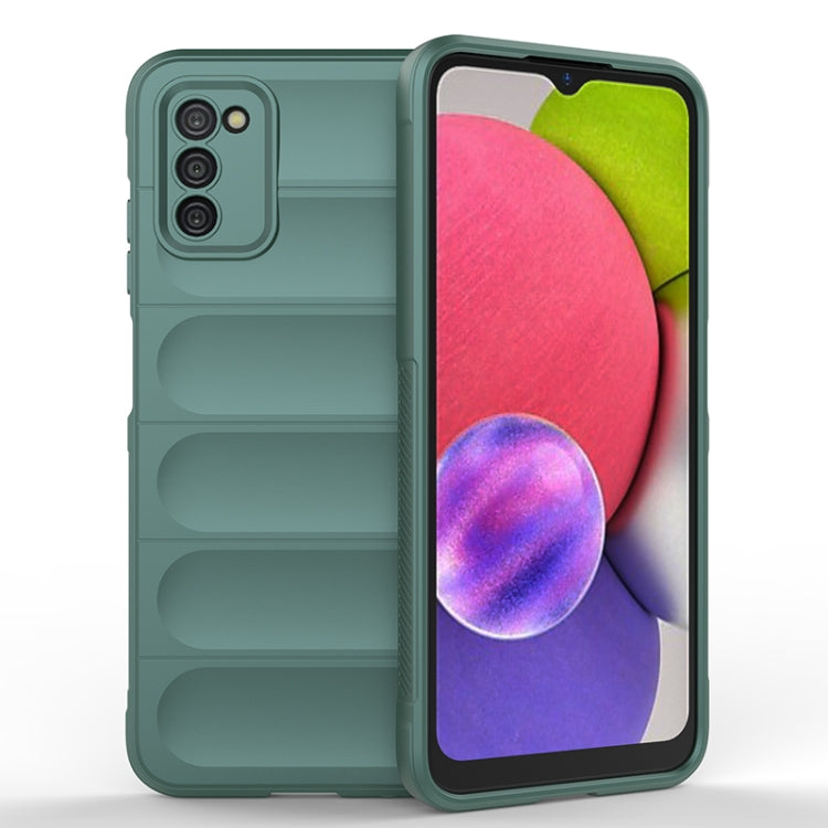 For Samsung Galaxy A03s India Version Magic Shield TPU + Flannel Phone Case(Dark Green) - free shipping - PMC TechLife - Order now!