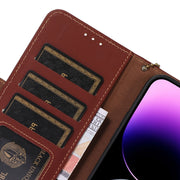 For Xiaomi 13 Genuine Leather Magnetic RFID Leather Phone Case(Coffee)