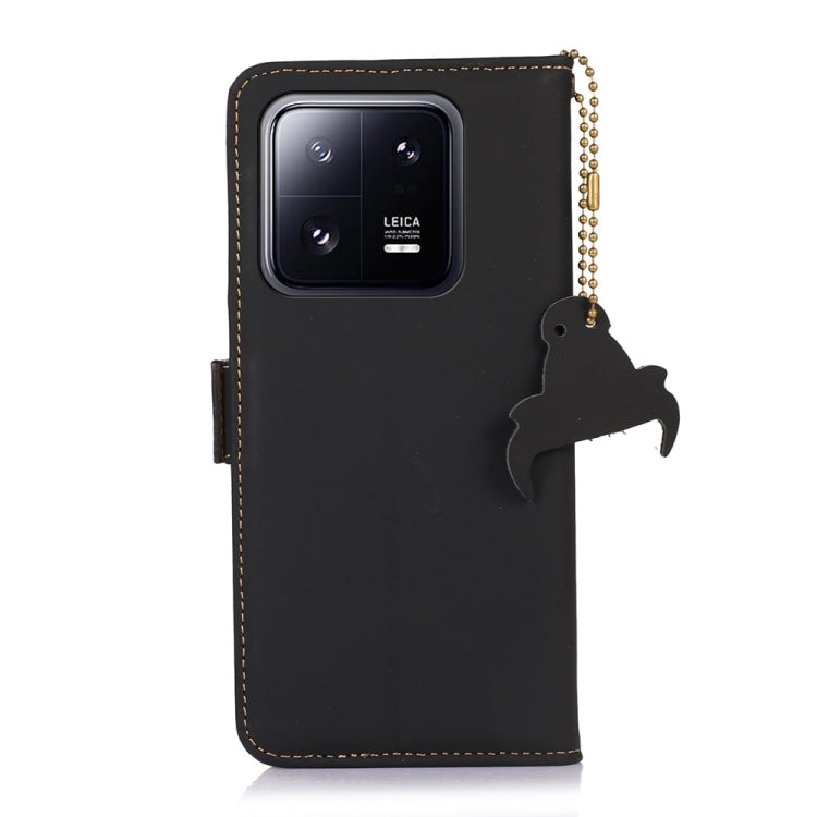 For Xiaomi 13 Pro Genuine Leather Magnetic RFID Leather Phone Case(Black) - 13 Pro Cases by PMC TechLife | Online Shopping South Africa | PMC TechLife